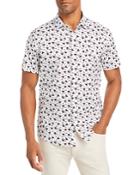 Michael Kors Cotton Stretch Tossed Floral Print Slim Fit Button Down Shirt