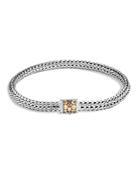 John Hardy Sterling Silver Classic Chain Extra Small Bracelet With Mixed Mandarin Garnet