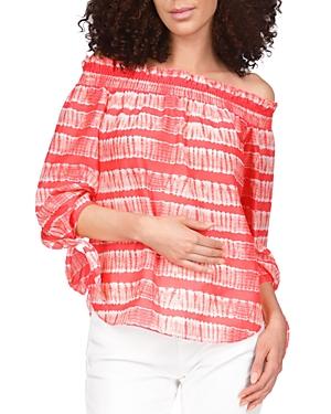 Michael Michael Kors Off-the-shoulder Shibori Print Top