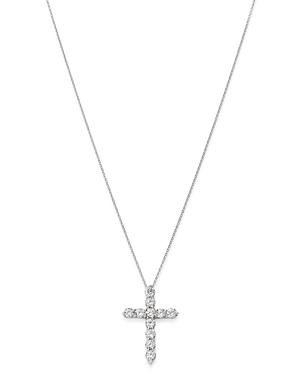 Bloomingdale's Diamond Cross Pendant Necklace In 14k White Gold, 16-18 - 100% Exclusive