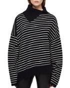 Allsaints Maddie Asymmetric Striped Sweater