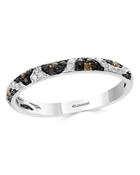 Bloomingdale's Black, White & Brown Diamond Leopard Spot Ring In 14k White Gold - 100% Exclusive