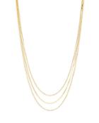 Argento Vivo Ball & Herringbone Chain Layered Necklace In 14k Gold Plated Sterling Silver, 16-18