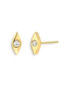 Zoe Lev 14k Yellow Gold Diamond Evil Eye Stud Earrings