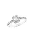 Bloomingdale's Diamond Emerald Cut Halo Ring In 14k White Gold, 0.60 Ct. T.w. - 100% Exclusive