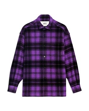 Ami Veste Imprime Ami France Plaid Button Down Shirt Jacket