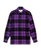 Ami Veste Imprime Ami France Plaid Button Down Shirt Jacket