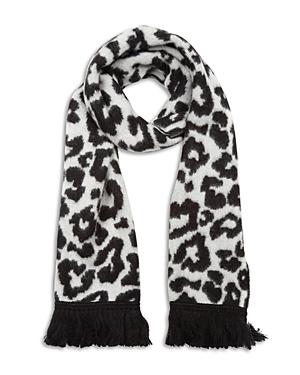 Jocelyn Animal Knit Fringe Scarf