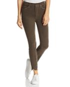 Mother Looker High-rise Chewed-hem Corduroy Skinny Jeans In Taupe