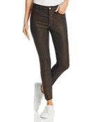 Frame Le High Skinny Metallic Jeans In Old Gold
