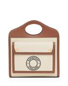 Burberry Mini Logo Graphic Canvas & Leather Pocket Bag