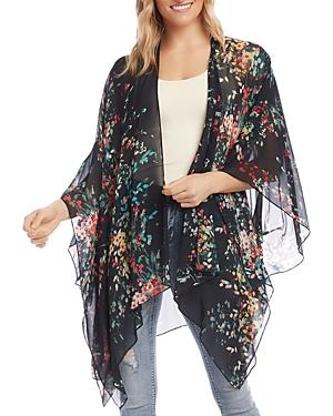 Karen Kane Floral Print Draped Kimono