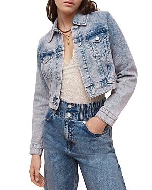 Allsaints Jinx Cropped Denim Jacket In Tinted Indigo