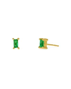 Rachel Reid 14k Yellow Gold Emerald Stud Earrings