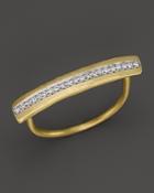 Meira T 14k Yellow Gold Long Bar Ring With Diamonds