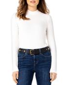 Liverpool Los Angeles Ribbed Mock Neck Top