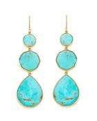 Ippolita 18k Yellow Gold Polished Rock Candy Drop Earrings In Turquoise