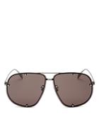Alexander Mcqueen Unisex Brow Bar Aviator Sunglasses, 64mm