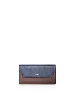 Marni Portafoglio Flap Color Block Leather Wallet