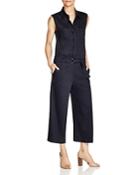 Vince Sleeveless Belted Jumpsuit