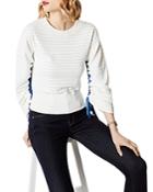 Karen Millen Drawstring-sleeve Striped Sweater