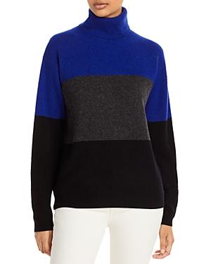 C By Bloomingdale's Color Blocked Cashmere Turtleneck Sweater - 100% Exclusive