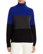 C By Bloomingdale's Color Blocked Cashmere Turtleneck Sweater - 100% Exclusive