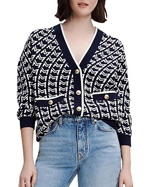 Maje Mono Jacquard Cardigan