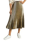 Reiss Gemma Metallic Pleated Skirt