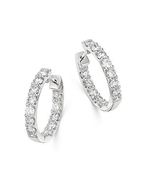 Bloomingdale's Diamond Oval Inside Out Hoop Earrings In 14k White Gold, 2.0 Ct. T.w. - 100% Exclusive