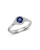 Bloomingdale's Blue Sapphire & Diamond Ring In 14k White Gold - 100% Exclusive