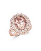 Bloomingdale's Oval Morganite & Diamond Statement Ring In 14k Rose Gold - 100% Exclusive
