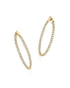 Diamond Inside Out Hoop Earrings In 14k Yellow Gold, 2.0 Ct. T.w.