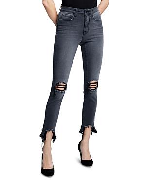 L'agence High Line High Rise Skinny Jeans In Vintage Grey Destruct