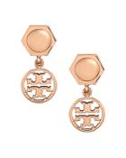 Tory Burch Hexagonal & Logo Circle Drop Earrings