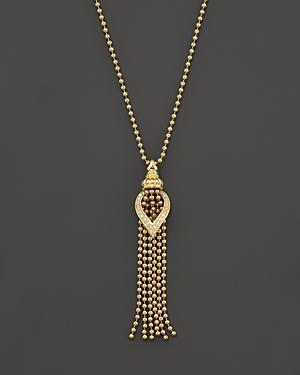 Lagos 18k Gold Flame Diamond Chain Dangle Pendant Necklace, 16