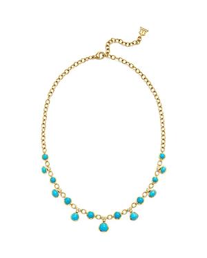 Temple St. Clair 18k Yellow Gold Turquoise & Diamond Statement Necklace, 16-18