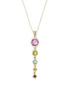 Gemstone Pendant Necklace In 14k Yellow Gold, 18