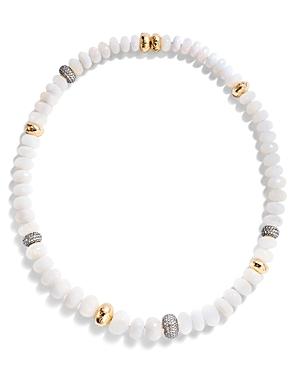 John Hardy 18k Yellow Gold Cinta Bamboo, White Opal, Rondelle Beads & Brown Diamond Pave Necklace, 18 - 100% Exclusive