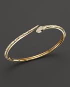 Black And White Diamond Snake Bracelet In 14k Yellow Gold - 100% Exclusive