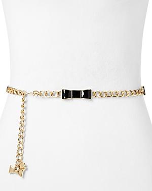 Kate Spade New York Patent Leather Bow Chain Belt