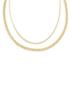 Adinas Jewels Double Curb Chain Necklace, 14 And 16