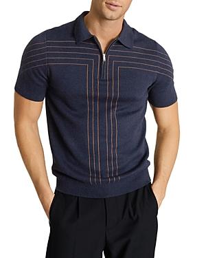 Reiss Kade Stripe Half Zip Polo