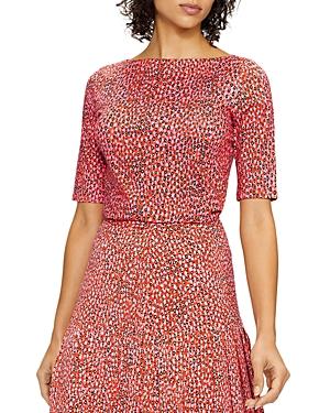 Ted Baker Willew Printed Elbow Sleeve Top