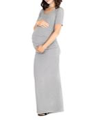 Nom Maternity Heidi Ruched Maxi Maternity Dress