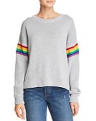 John And Jenn Austin Rainbow Stripe Sleeve Sweater