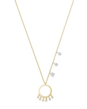 Meira T 14k White & Yellow Gold Open Circle Diamond Pendant Necklace, 16