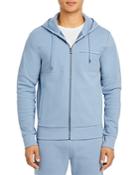 Michael Kors Cotton & Nylon Two Tone Mixed Media Regular Fit Full Zip Hoodie