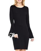 Vince Camuto Contrast Cuff Bell Sleeve Dress