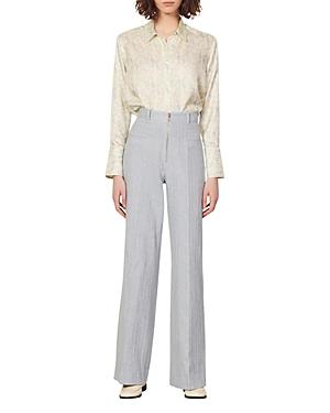 Sandro Ulysse Striped Wide Leg Pants